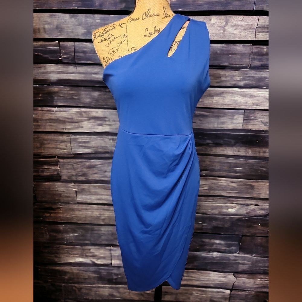 Fashion Blue Cutout Bodycon Dress Size L In EUC